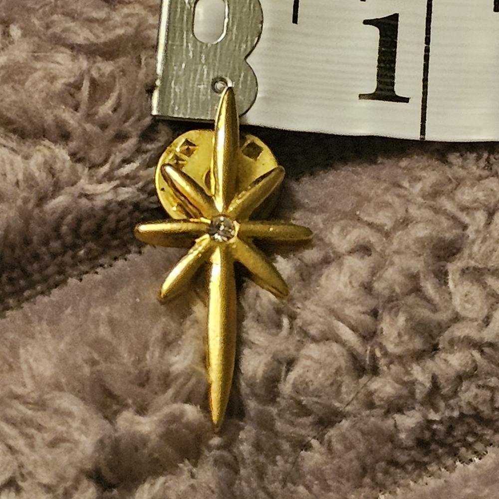 Gold Starburst Cross Drop Earring - Shine Accent